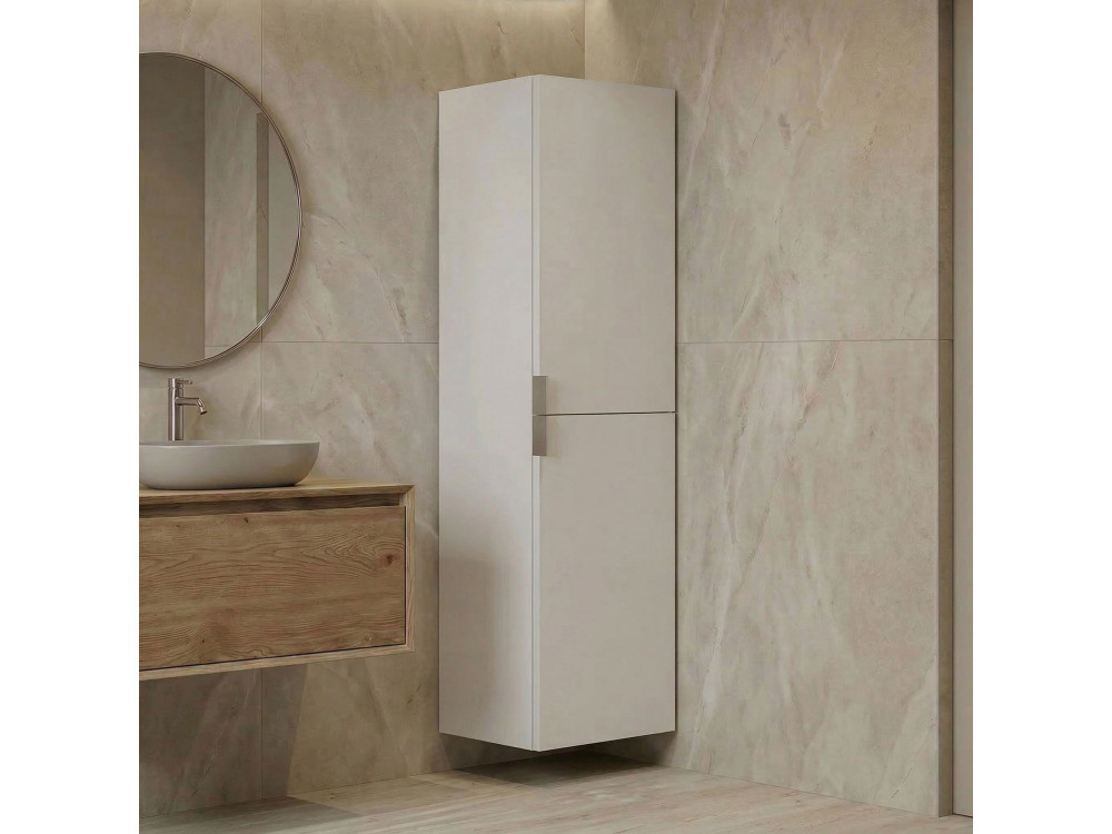 Badezimmerschrank „Purus 40“ – 40 x 32 x 138 cm – Weiß
