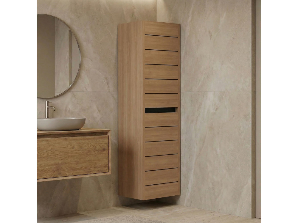 Badezimmerschrank „Ricato 40“ – 42 x 27 x 138 cm – Walnuss