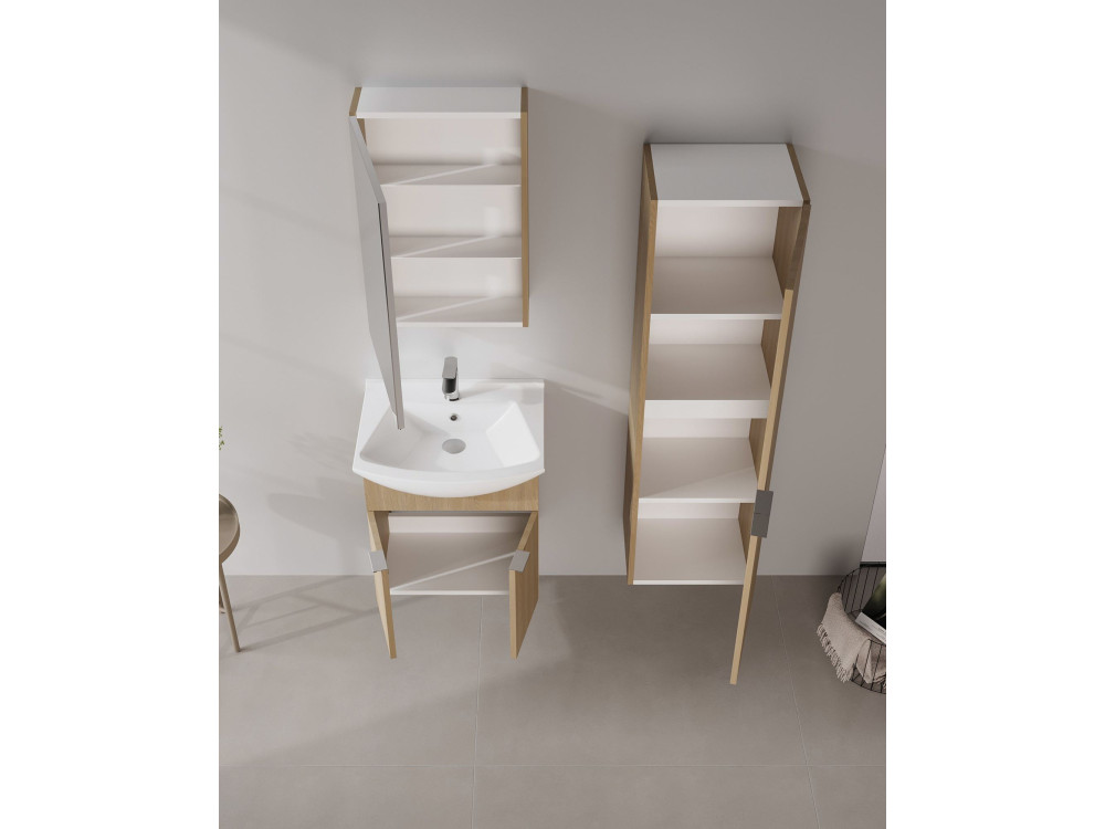 Badezimmerschrank „Purus Desna 40“ – 40 x 32 x 138 cm – Sonomo Oak