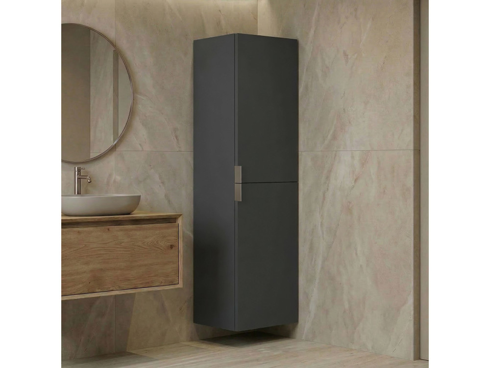 Badezimmerschrank „Purus Desna 40“ – 40 x 32 x 138 cm – Anthrazit matt