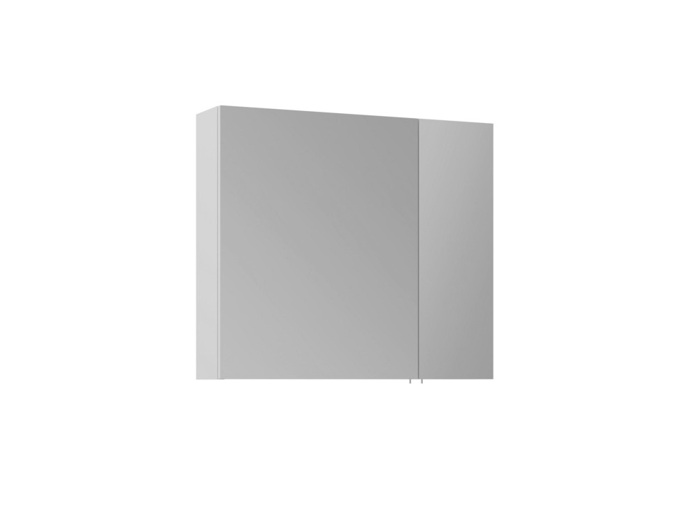 Badezimmerschrank mit Spiegel „Side 80“ – 79 x 16 x 66 cm – Mattweiß