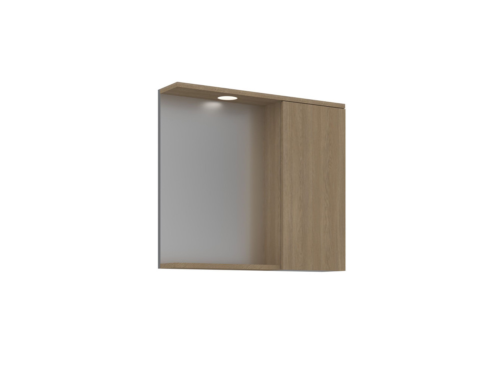 Badezimmerschrank mit Spiegel „Purus 80“ – 75 x 18 x 68 cm – Sonomo-Eiche