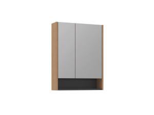 Badezimmerschrank mit Spiegel „Ricato 60“ – 60 x 16 x 78 cm – Walnuss