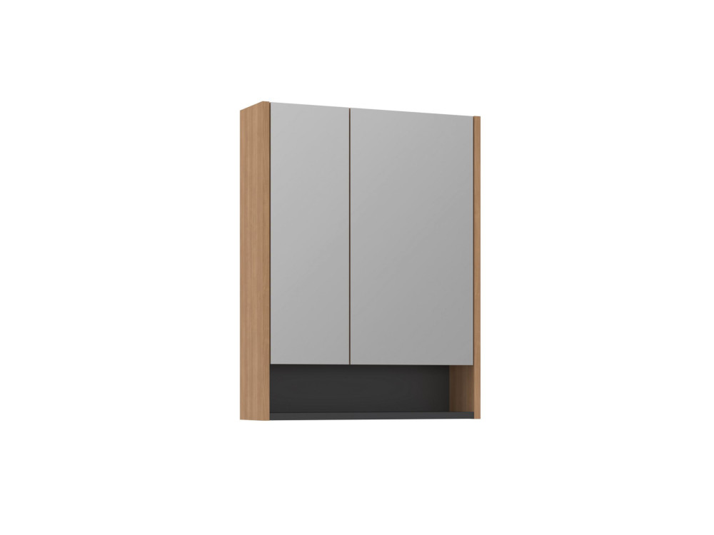 Badezimmerschrank mit Spiegel „Ricato 60“ – 60 x 16 x 78 cm – Walnuss