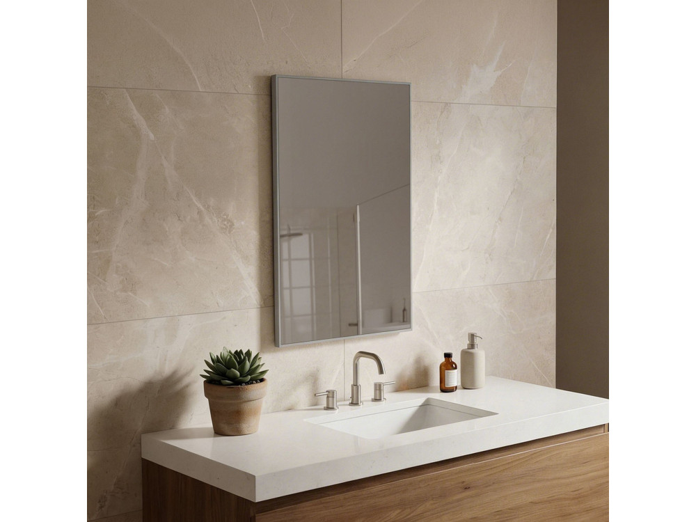Dekorativer Holzspiegel „Begonya 45“ – cm – Chrom