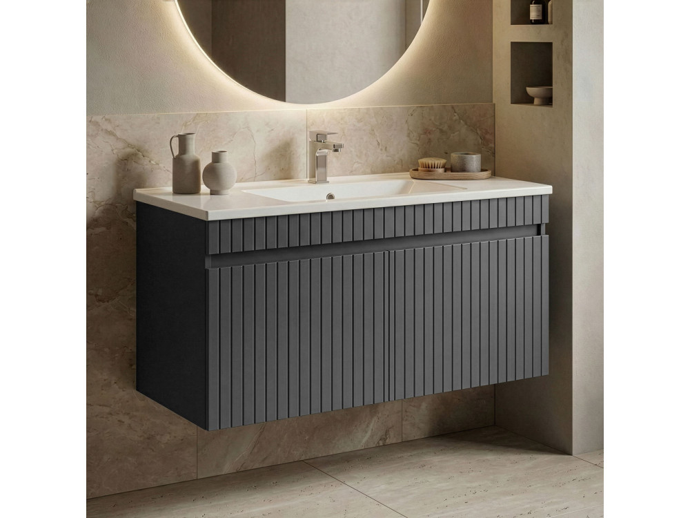 Waschtischunterschrank „Tivoli 100“ – 100 x 45 x 57 cm – Anthrazit matt