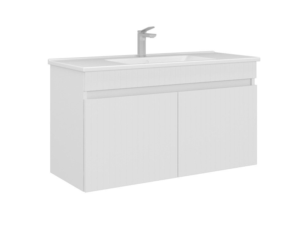 Waschtischunterschrank „Tivoli 100“ – 100 x 45 x 57 cm – Mattweiß
