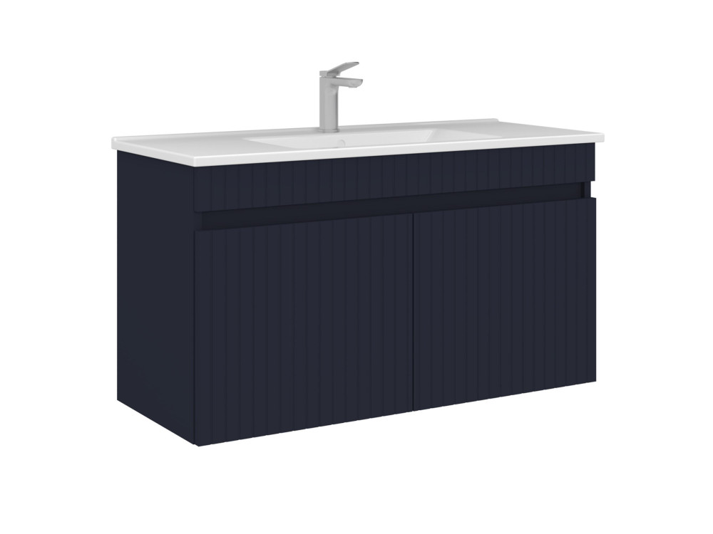 Waschtischunterschrank „Tivoli 100“ – 100 x 45 x 57 cm – Mattes Marineblau