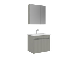 Waschtisch-Set mit Spiegel (2-teilig) „Tivoli 65“ – 65 x 45 x 57 cm – Matt-Cashmere