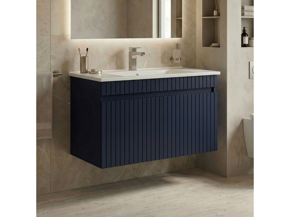 Waschtischunterschrank „Tivoli 85“ – 85 x 45 x 57 cm – Mattes Marineblau