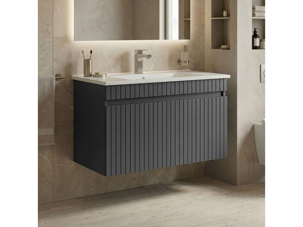 Waschtischunterschrank „Tivoli 85“ – 85 x 45 x 57 cm – Anthrazit matt