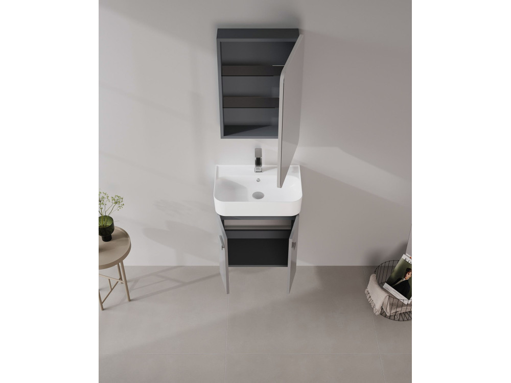 Waschtischunterschrank „Orbit 55“ – 55 x 38 x 62 cm – Grau