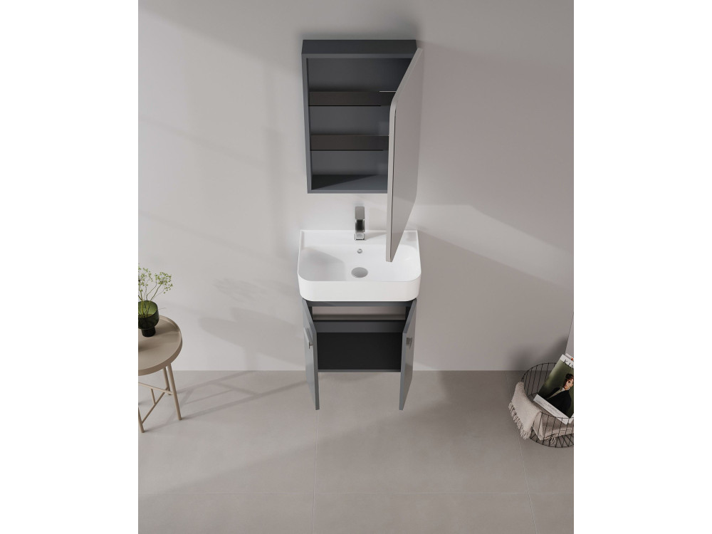 Waschtischunterschrank „Orbit 55“ – 55 x 38 x 62 cm – Anthrazit