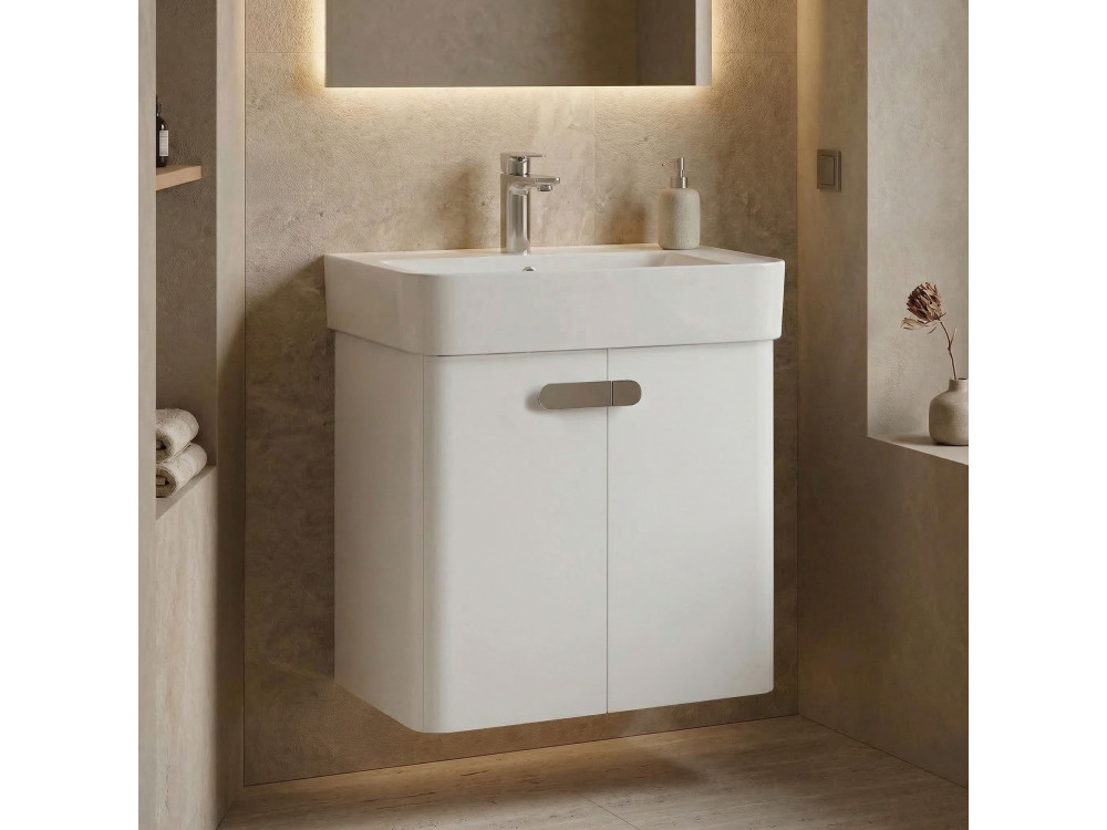 Waschtischunterschrank „Orbit 55“ – 55 x 38 x 62 cm – Weiß