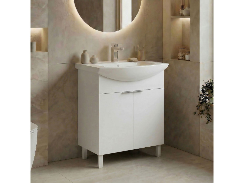 Waschtischunterschrank „Purus 65“ – 65 x 50 x 83 cm – Weiß