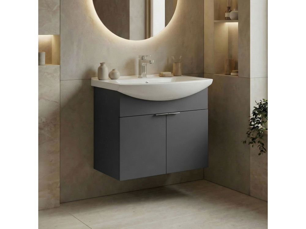 Waschtischunterschrank „Purus 65“ – 65 x 50 x 58 cm – Anthrazit matt