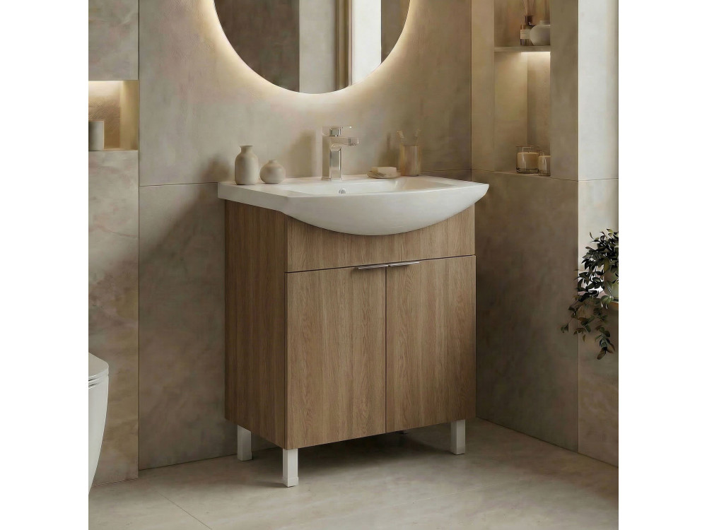 Waschtischunterschrank „Purus 65“ – 65 x 50 x 83 cm – Sonomo Oak