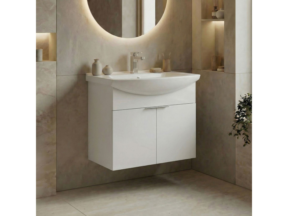 Waschtischunterschrank „Purus 65“ – 65 x 50 x 58 cm – Weiß