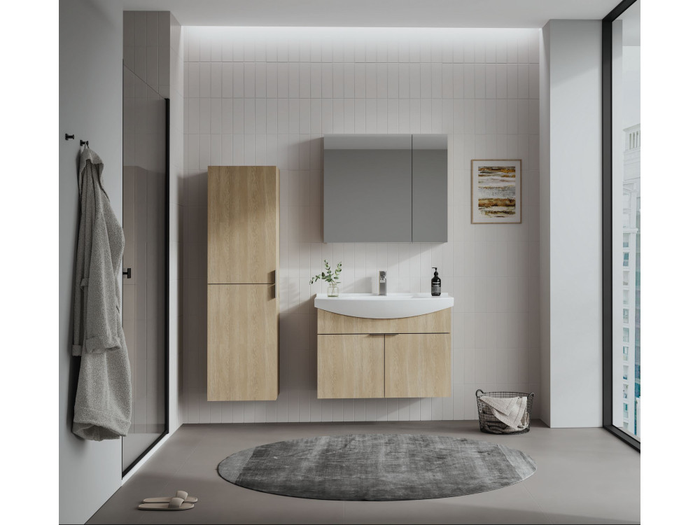 Waschtischunterschrank „Purus 80“ – 80 x 50 x 58 cm – Sonomo Oak