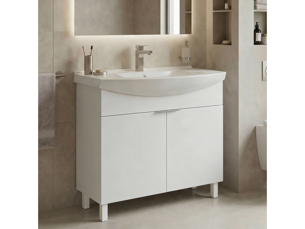 Waschtischunterschrank „Purus 80“ – 80 x 50 x 83 cm – Weiß