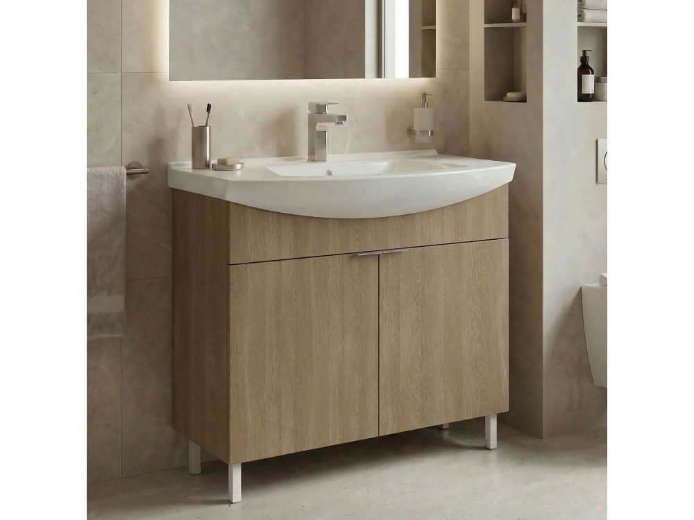 Waschtischunterschrank „Purus 80“ – 80 x 50 x 83 cm – Sonomo Oak