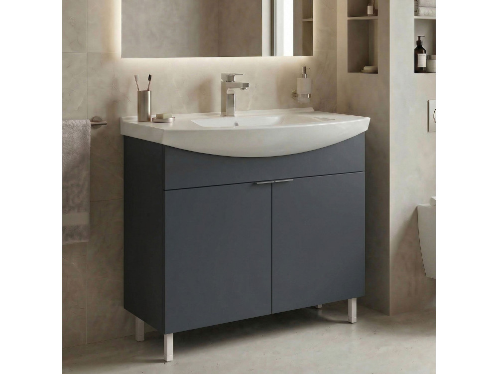 Waschtischunterschrank „Purus 80“ – 80 x 50 x 83 cm – Anthrazit matt