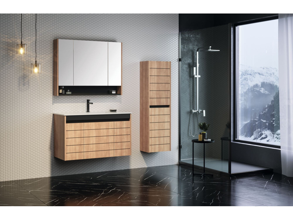 Waschtischunterschrank „Ricato 100“ – 101 x 47 x 62 cm – Walnuss