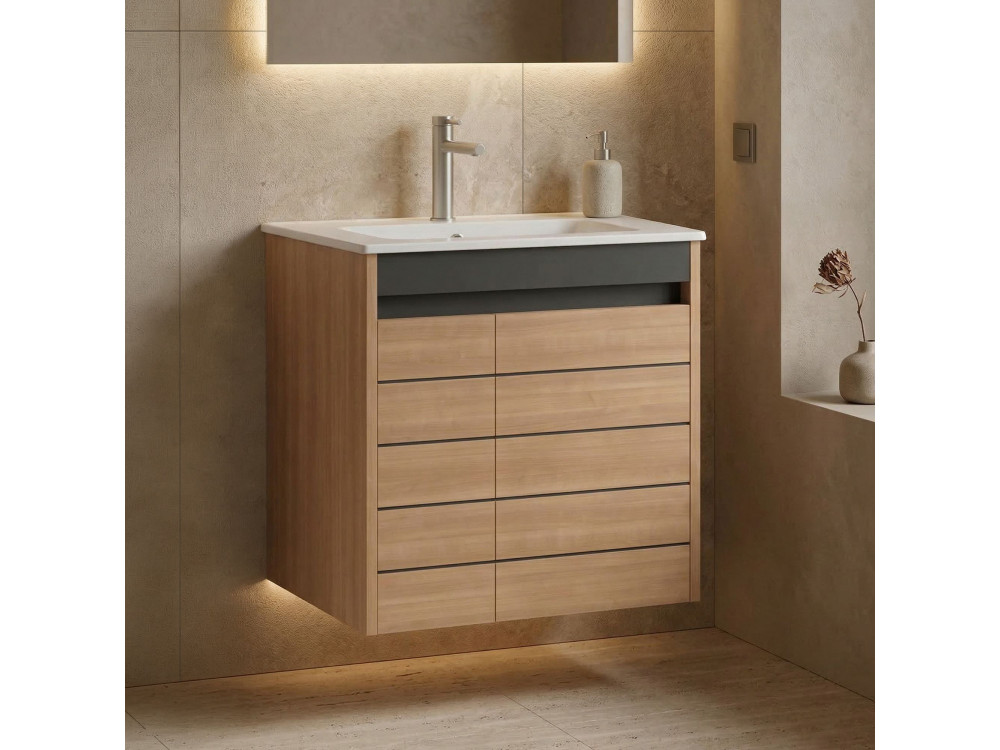 Waschtischunterschrank „Ricato 60“ – 61 x 47 x 62 cm – Walnuss