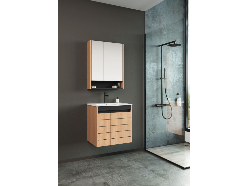 Waschtischunterschrank „Ricato 60“ – 61 x 47 x 62 cm – Walnuss