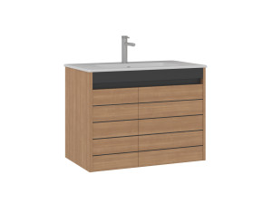 Waschtischunterschrank „Ricato 80“ – 81 x 47 x 62 cm – Walnuss