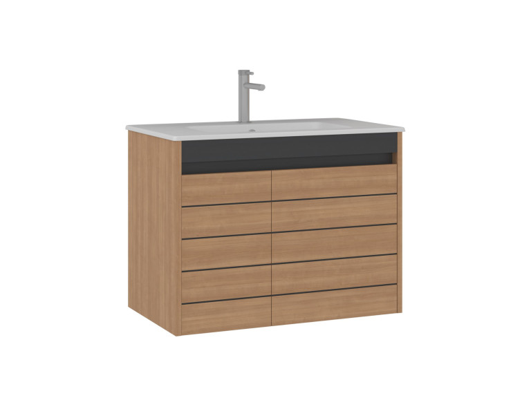 Waschtischunterschrank „Ricato 80“ – 81 x 47 x 62 cm – Walnuss