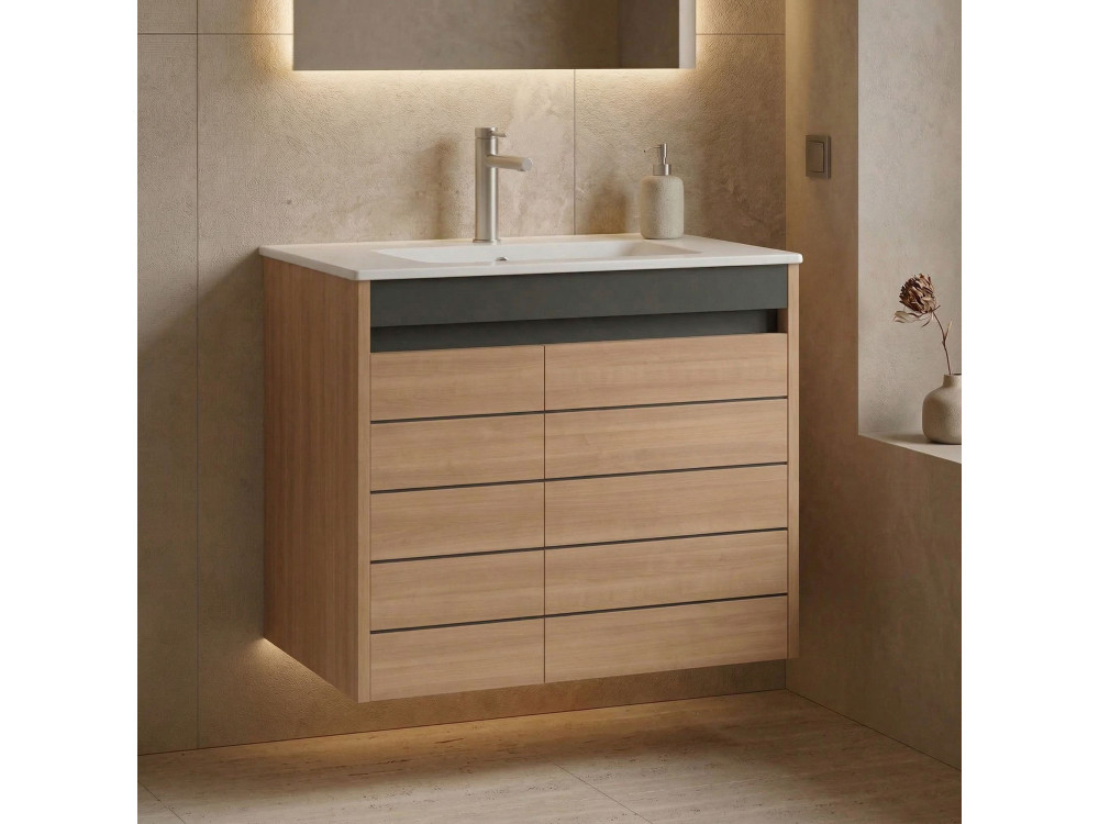 Waschtischunterschrank „Ricato 80“ – 81 x 47 x 62 cm – Walnuss