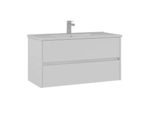 Waschtischunterschrank „Side 100 v3“ – 100 x 45 x 52 cm – Mattweiß
