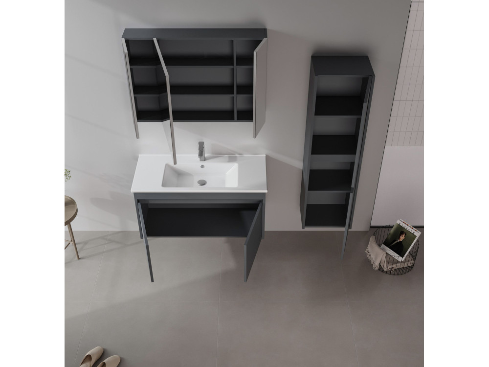 Waschtischunterschrank „Side 100 v3“ – 100 x 45 x 52 cm – Anthrazit matt