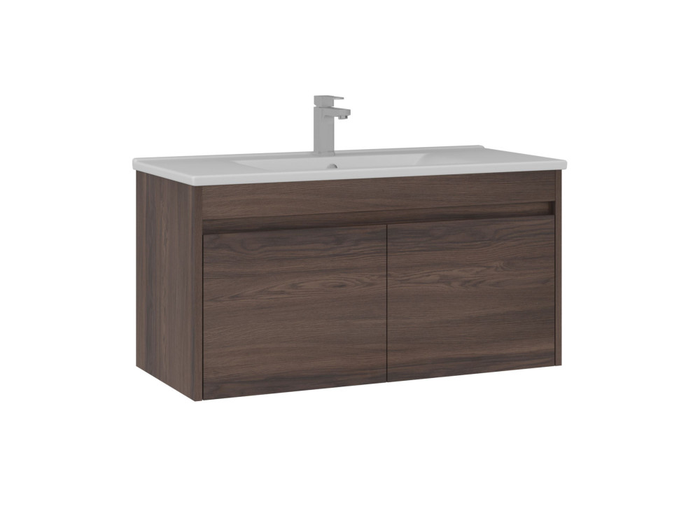 Waschtischunterschrank „Side 100 v3“ – 100 x 45 x 52 cm – Dark Walnut