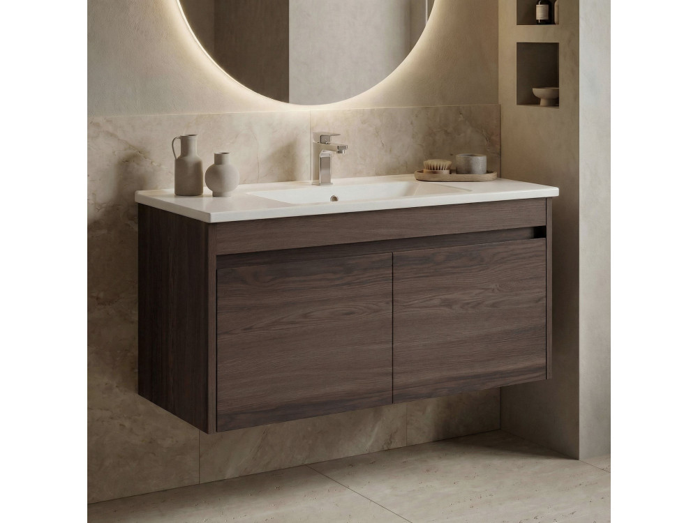Waschtischunterschrank „Side 100 v3“ – 100 x 45 x 52 cm – Dark Walnut