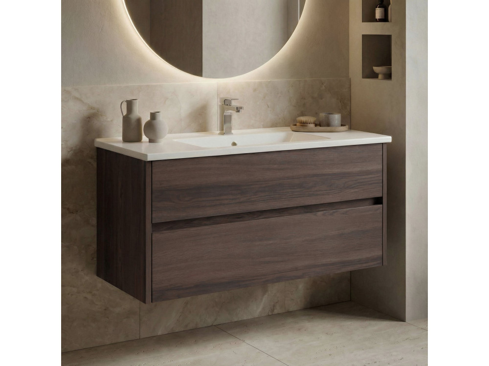 Waschtischunterschrank „Side 100 v3“ – 100 x 45 x 52 cm – Dark Walnut