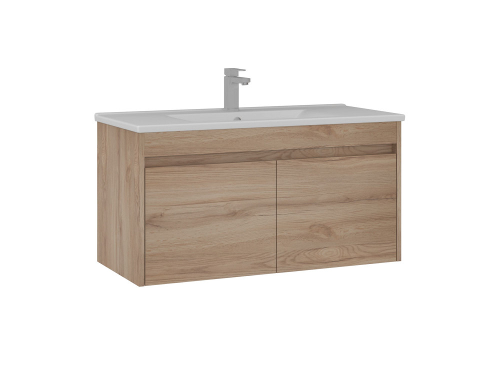 Waschtischunterschrank „Side 100 v3“ – 100 x 45 x 52 cm – Eiche