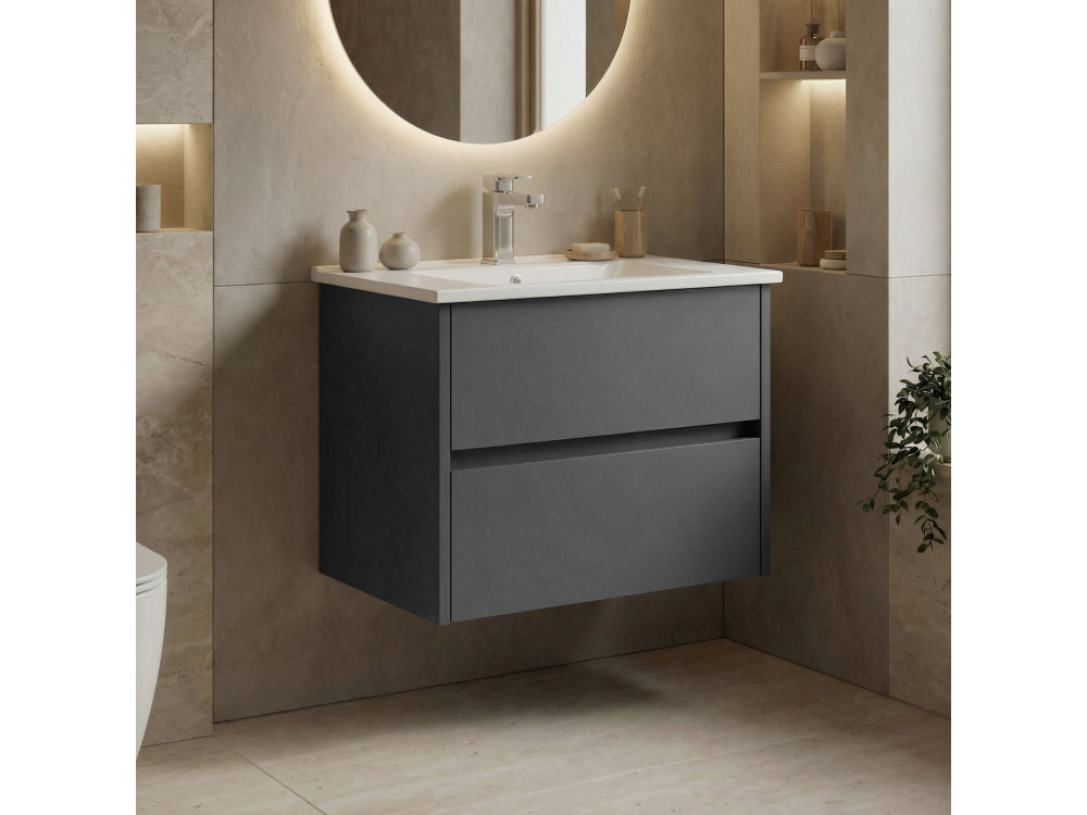 Waschtischunterschrank „Side 65 v2“ – 65 x 45 x 52 cm – Anthrazit matt
