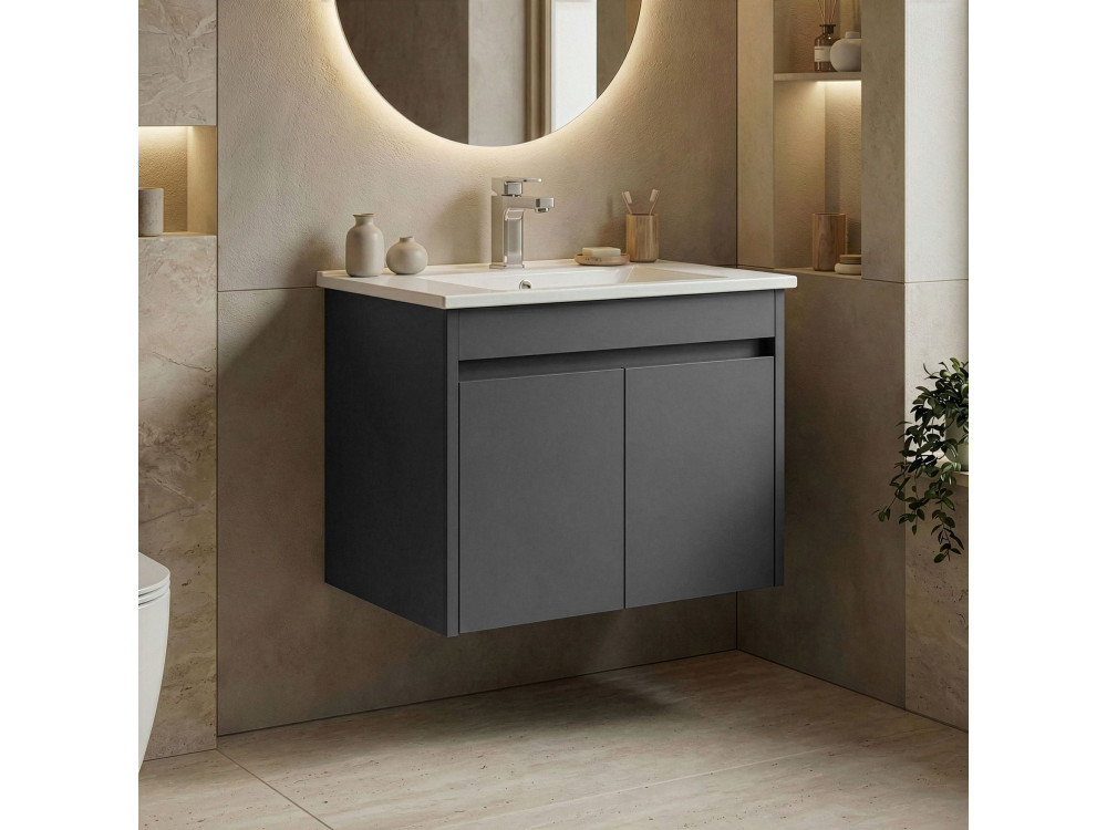 Waschtischunterschrank „Side 65 v2“ – 65 x 45 x 52 cm – Anthrazit matt