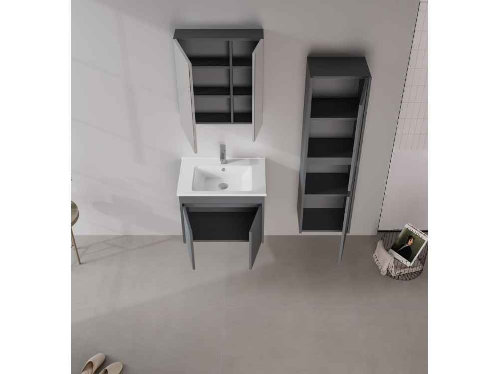 Waschtischunterschrank „Side 65 v2“ – 65 x 45 x 52 cm – Anthrazit matt