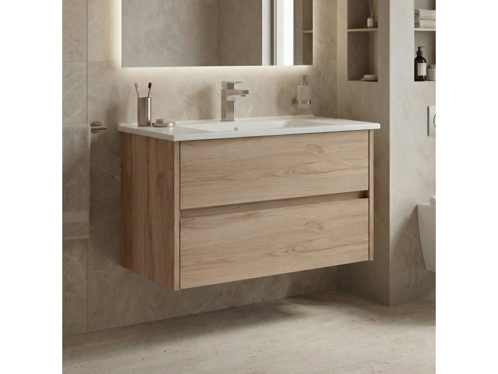 Waschtischunterschrank „Side 85 v2“ – 85 x 45 x 52 cm – Eiche