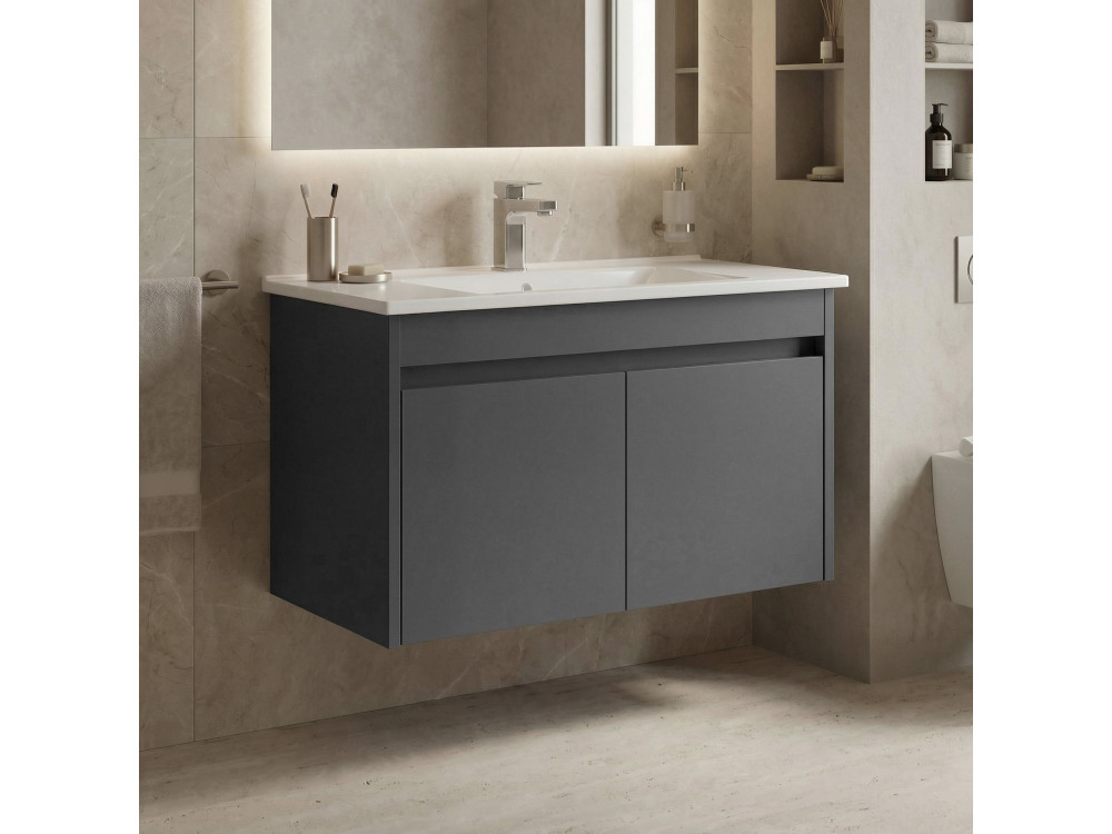 Waschtischunterschrank „Side 85 v2“ – 85 x 45 x 52 cm – Anthrazit matt