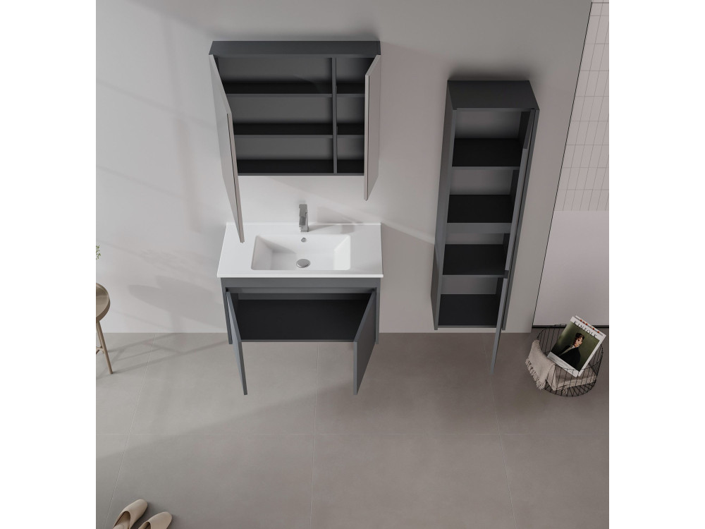 Waschtischunterschrank „Side 85 v2“ – 85 x 45 x 52 cm – Anthrazit matt