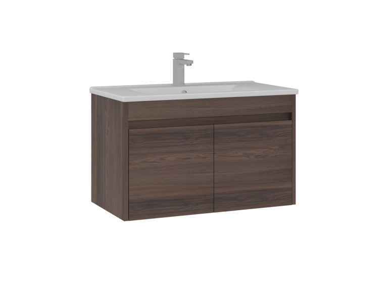 Waschtischunterschrank „Side 85 v2“ – 85 x 45 x 52 cm – Dark Walnut