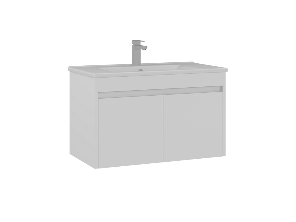 Waschtischunterschrank „Side 85 v2“ – 85 x 45 x 52 cm – Mattweiß