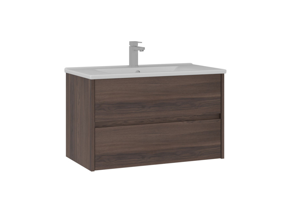 Waschtischunterschrank „Side 85 v2“ – 85 x 45 x 52 cm – Dark Walnut