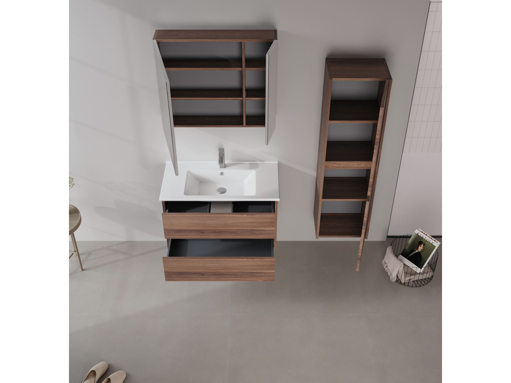 Waschtischunterschrank „Side 85 v2“ – 85 x 45 x 52 cm – Dark Walnut
