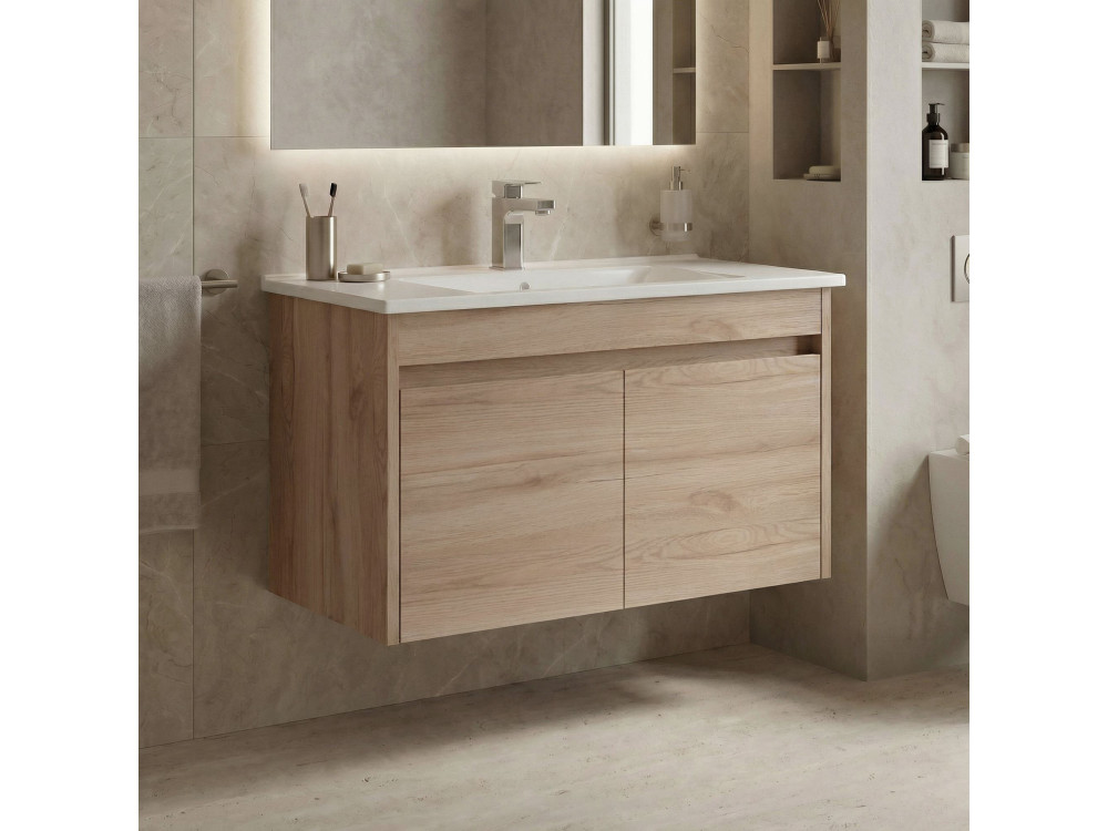 Waschtischunterschrank „Side 85 v2“ – 85 x 45 x 52 cm – Eiche