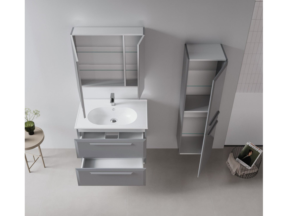 Waschtischunterschrank „Nuvola 80 v2“ – 80 x 50 x 62 cm – Grau